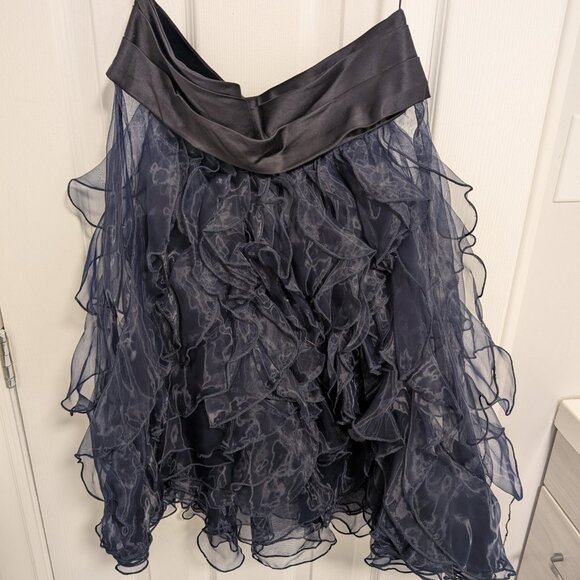 Black Satin Strapless Dress (Never Worn) - Picture 7 of 9